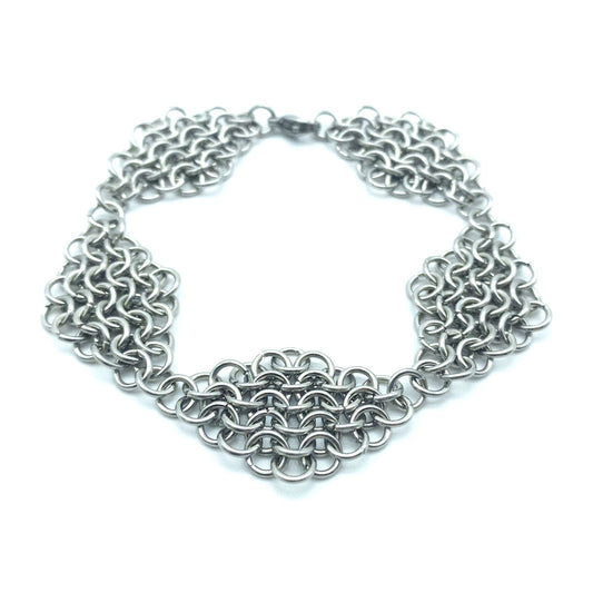 English Mesh Bracelet with Diamonds